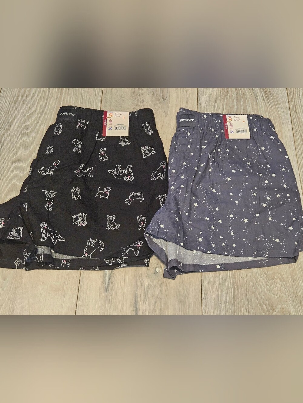 NWT Joyspun Womens Woven Sleep Shorts Size Small 4-6 Dog & Star Print Lot of 2